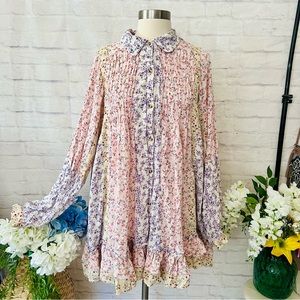 Free People Floral Shirt Dress